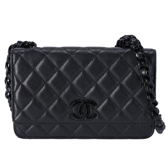 Chanel My Everything Wallet On Chain WOC Caviar Quilted So Black - Picture 1 of 9